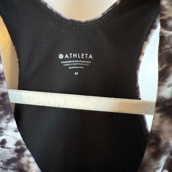 Athleta Conscious Train Crop Bra A-C Size M Racerback EUC Opaline Floral Black - Picture 4 of 4